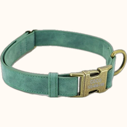 Personalized Dog Collar with ID Tag – Free Engraving & Leather Comfort