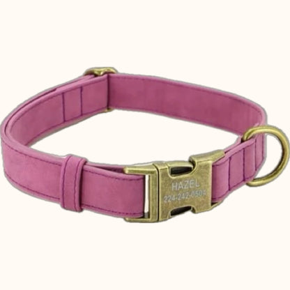 Personalized Dog Collar with ID Tag – Free Engraving & Leather Comfort